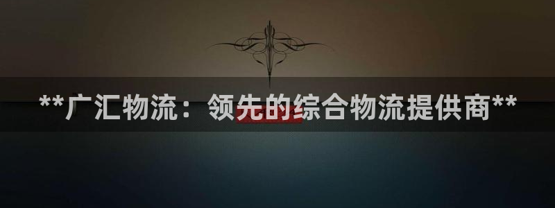 28圈技巧：**广汇物流：领先的综合
